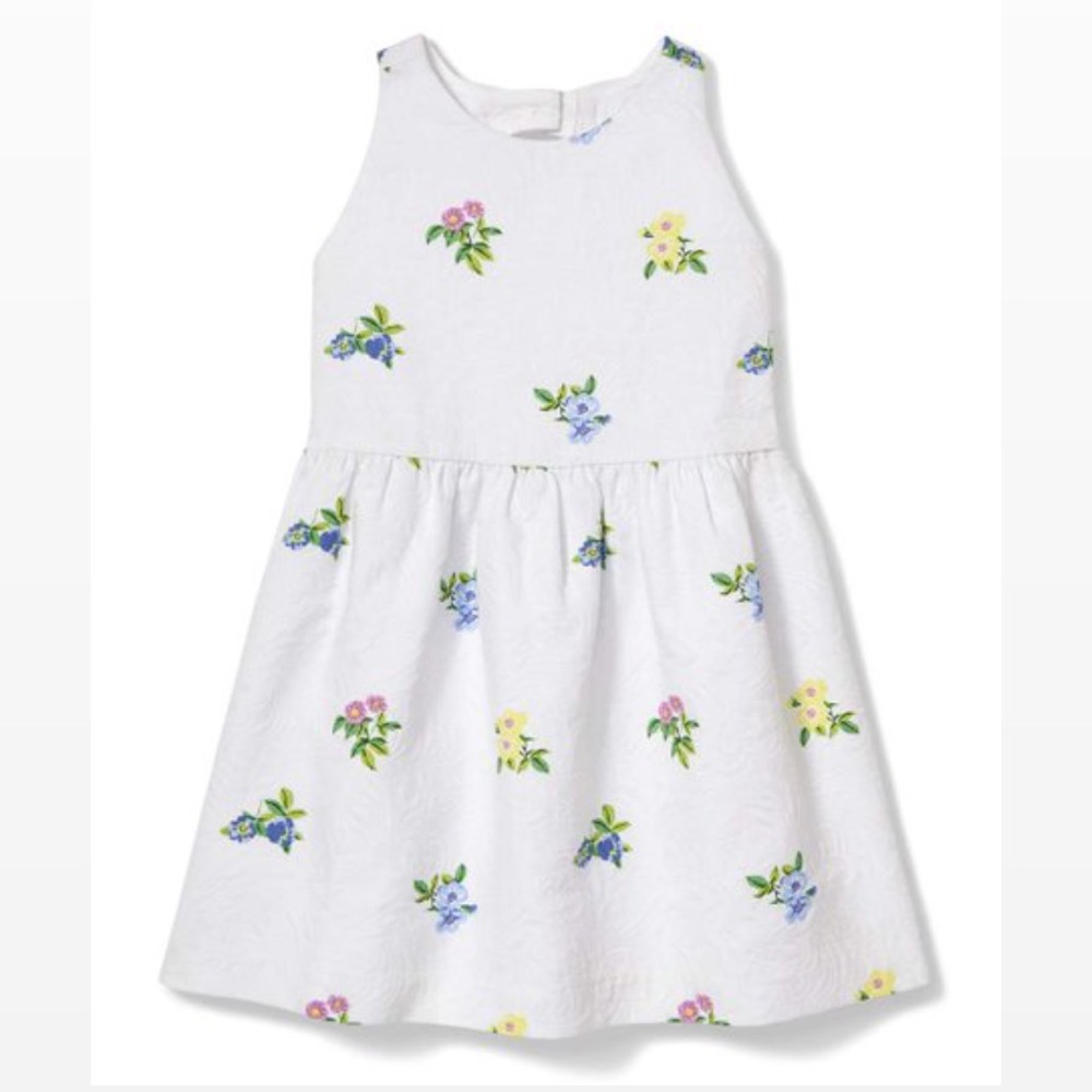 NWT Janie and Jack Floral Jacquard Dress | Size 4 | Easter | Bow | Keyhole